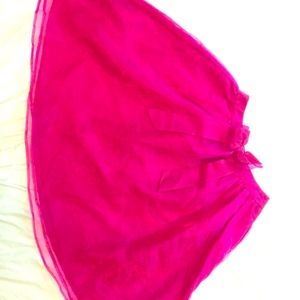 Hot pink faux silk taffeta skirt